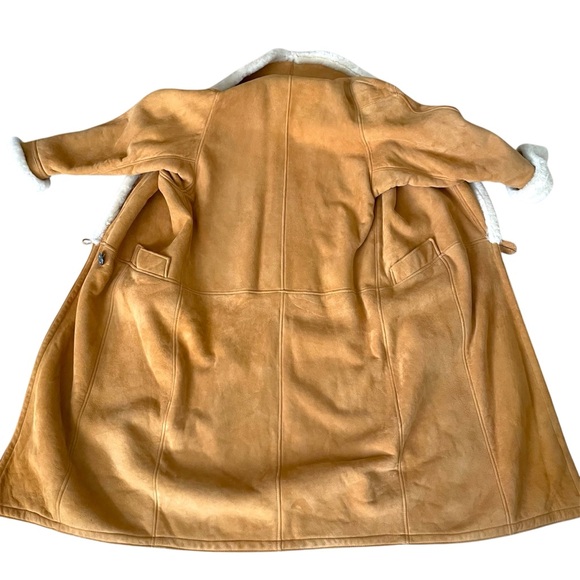 Vintage Overland Sheepskin Longline Coat Genuine Shearling Boho Western Winter - Picture 11 of 15